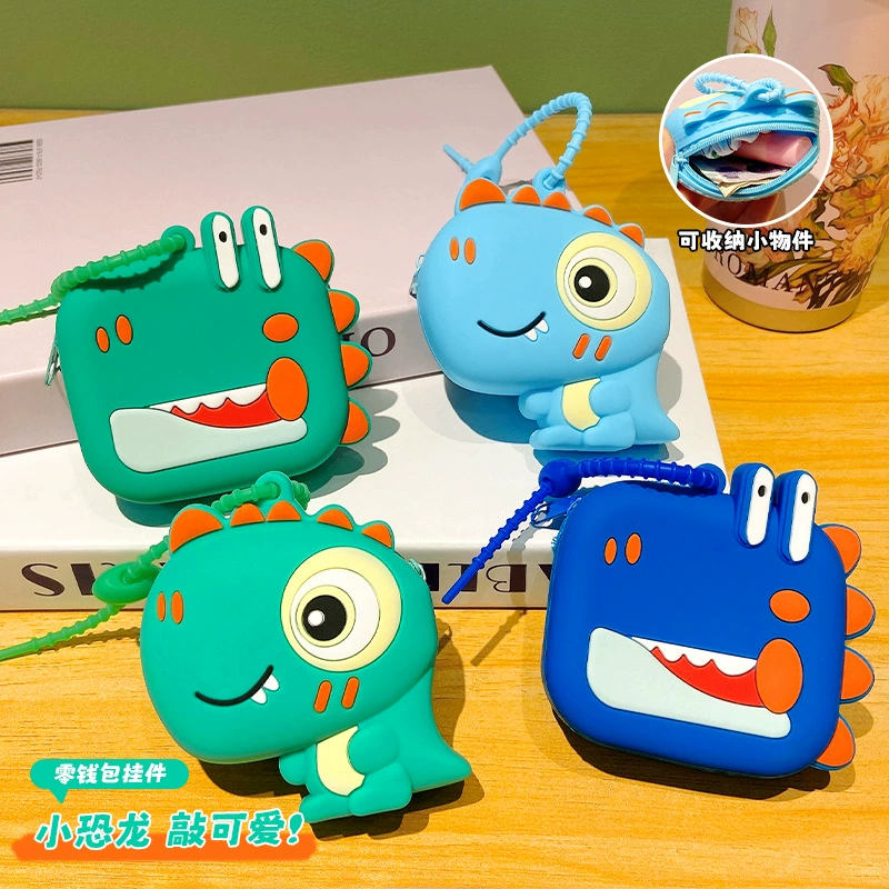 Dinosaur Silicone Coin Purse for Earphones and Coins, Handheld Storage Bag - Model: 955852709104 - 图片 3