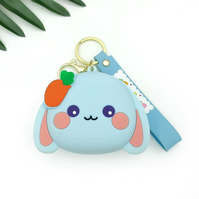 Cartoon Rabbit Silicone Coin Purse for School Bag Pendant Keychain - Model: 735990693345 - 图片 8