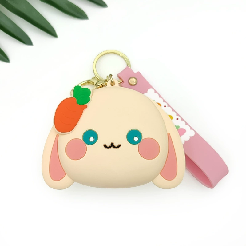 Cartoon Rabbit Silicone Coin Purse for School Bag Pendant Keychain - Model: 735990693345 - 图片 9