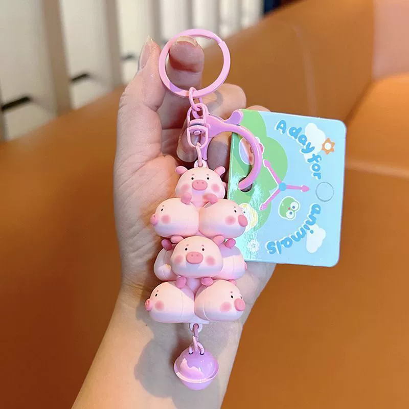 Cute Panda Pig Chicken Keychain for Backpack Pendant Car Key - Model: 770223560738 - 图片 3