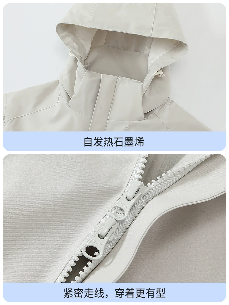 Winter Work Jacket for Outdoor Jobs, Windproof Waterproof with Detachable Fleece - Model: 993299552128 - 图片 3
