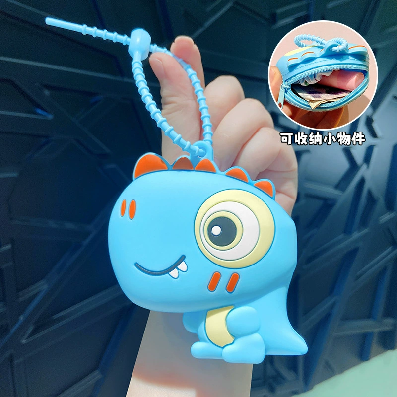 Dinosaur Silicone Coin Purse for Earphones and Coins, Handheld Storage Bag - Model: 955852709104 - 图片 6