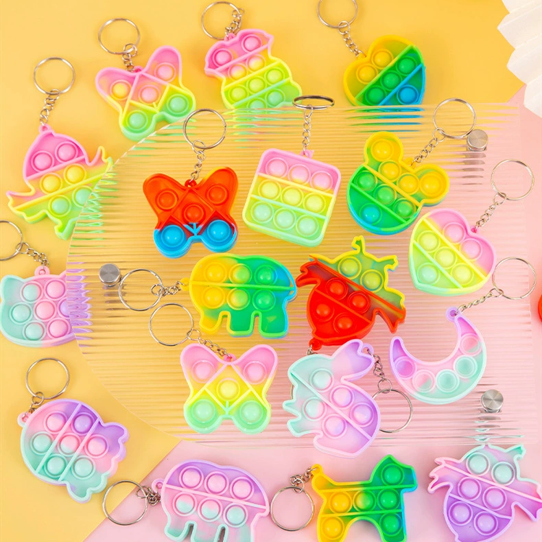 Fidget Keychain for Kids Anxiety Relief Finger Press Decompression Board - Model: 811387824070 - 图片 4