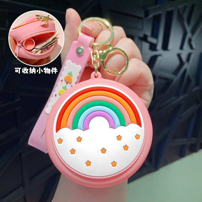 Rainbow Silicone Coin Purse for Keys Earphones with Cartoon Print - Model: 952146130642 - 图片 7