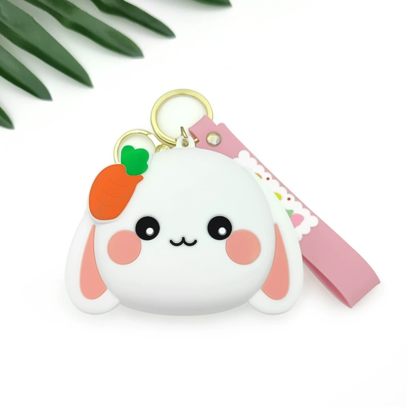 Cartoon Rabbit Silicone Coin Purse for School Bag Pendant Keychain - Model: 735990693345 - 图片 6