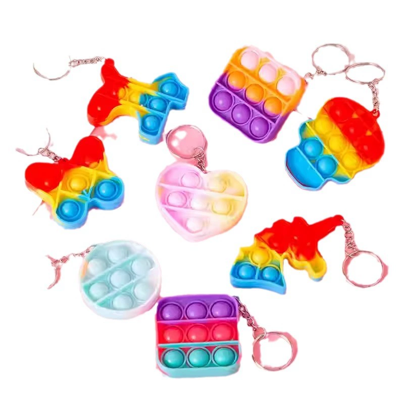 Fidget Keychain for Kids Anxiety Relief Finger Press Decompression Board - Model: 811387824070 - 图片 5