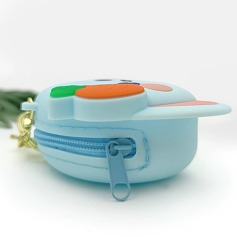 Cartoon Rabbit Silicone Coin Purse for School Bag Pendant Keychain - Model: 735990693345 - 图片 4