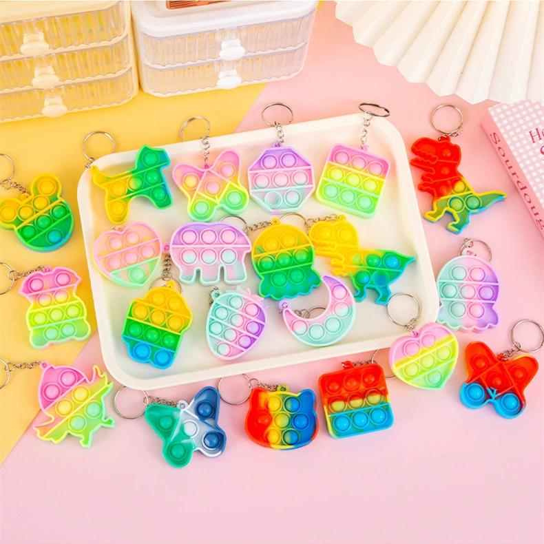 Fidget Keychain for Kids Anxiety Relief Finger Press Decompression Board - Model: 811387824070 - 图片 6