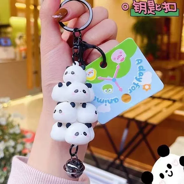 Cute Panda Pig Chicken Keychain for Backpack Pendant Car Key - Model: 770223560738 - 图片 4