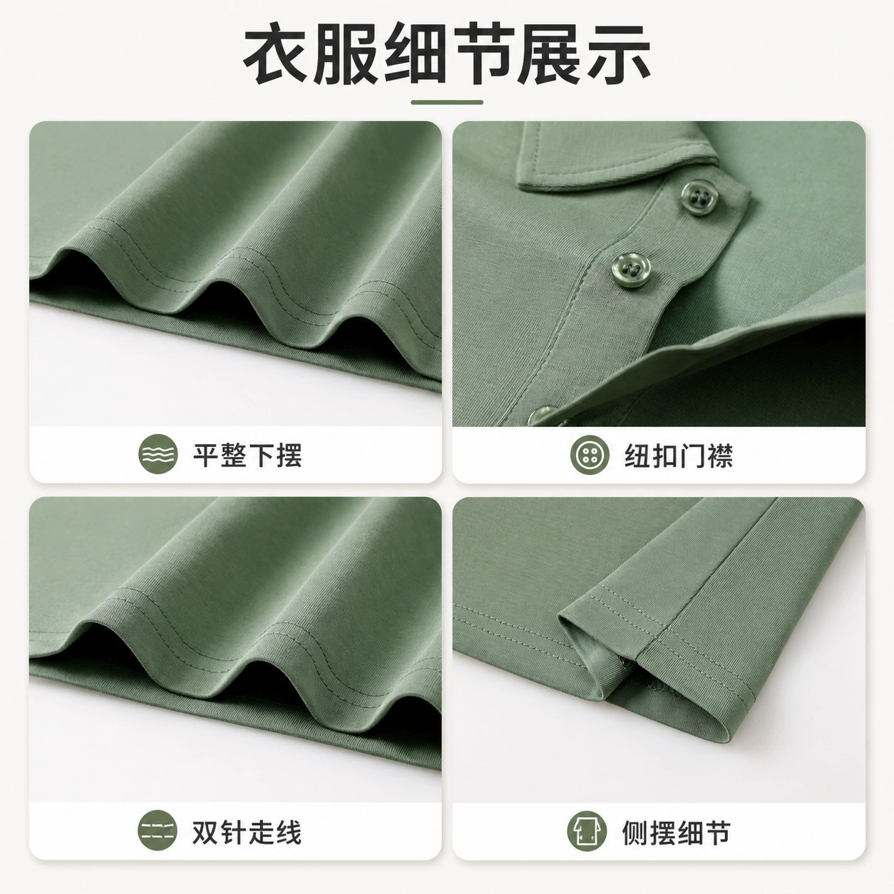 210g Lapel Polo Shirt for Workwear Group Uniform Daily Wear - Model: 1051222460181 - 图片 4