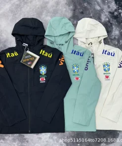 Brazil Football Windbreaker for All Seasons Casual Training - Model: 994621015218
