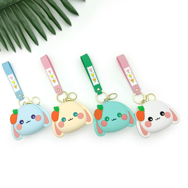 Cartoon Rabbit Silicone Coin Purse for School Bag Pendant Keychain - Model: 735990693345 - 图片 2