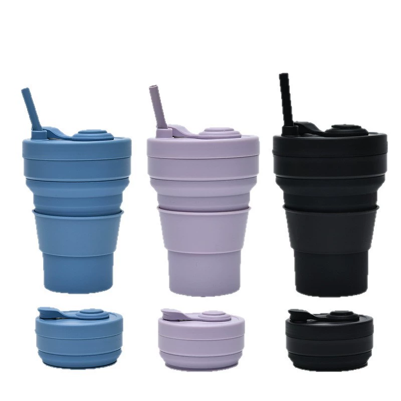 Collapsible Silicone Cup for Outdoor Hiking and Camping with Straw - Model: 886768068678 - 图片 5