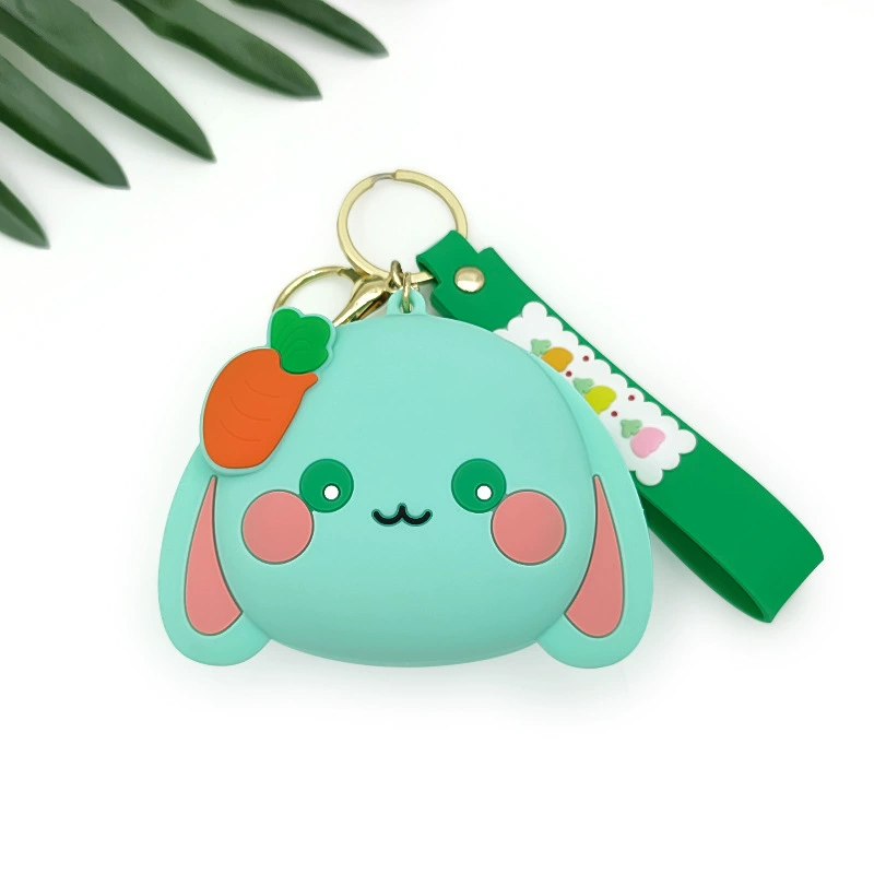 Cartoon Rabbit Silicone Coin Purse for School Bag Pendant Keychain - Model: 735990693345 - 图片 7