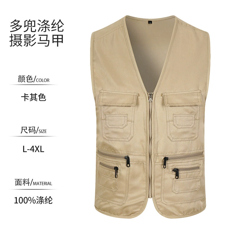 Photographer Journalist Work Vest with Multi-Pockets for Promotions - Model: 950399517973 - 图片 10
