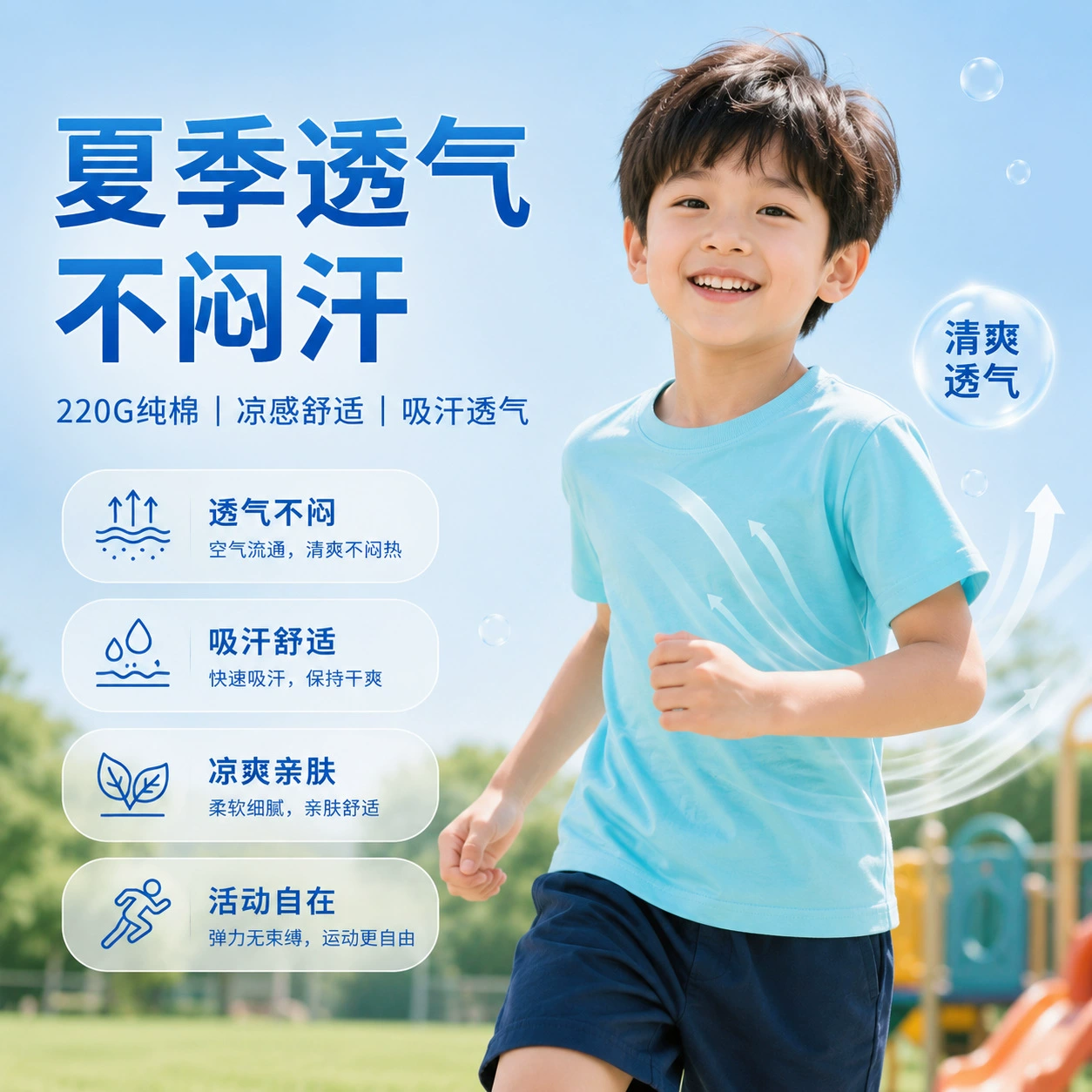 Breathable Cotton T-Shirt for Kindergarten Uniforms 3-8Y - Model: 861181966909 - 图片 4