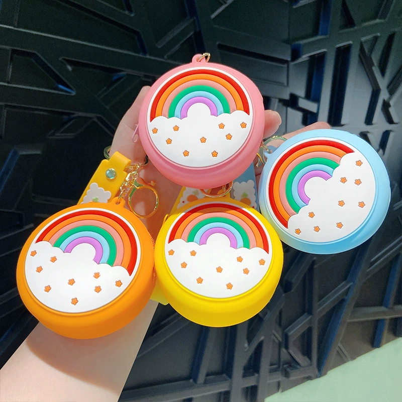 Rainbow Silicone Coin Purse for Keys Earphones with Cartoon Print - Model: 952146130642 - 图片 2