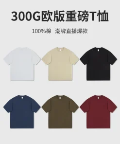 300g Cotton Loose Streetwear T-Shirt for Casual Summer - Model: 861960274255