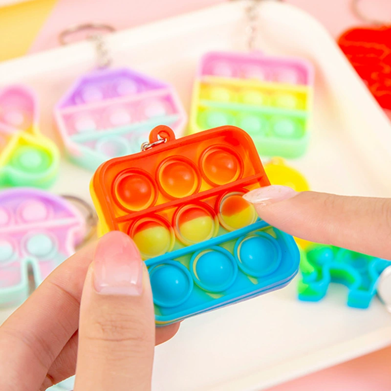 Fidget Keychain for Kids Anxiety Relief Finger Press Decompression Board - Model: 811387824070 - 图片 3