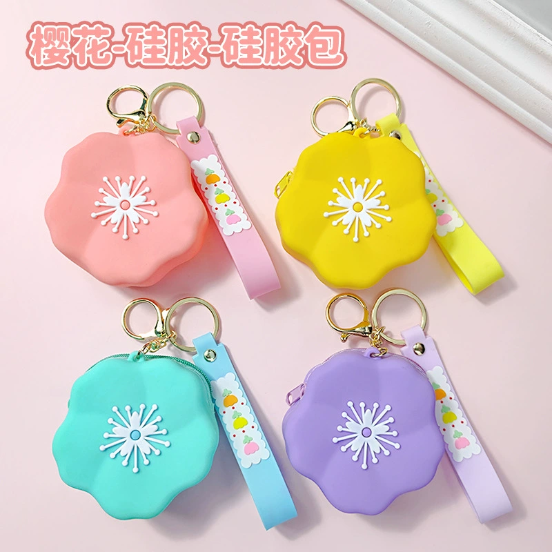 Silicone Sakura Coin Purse for Daily Matching with Floral Design - Model: 680043484709