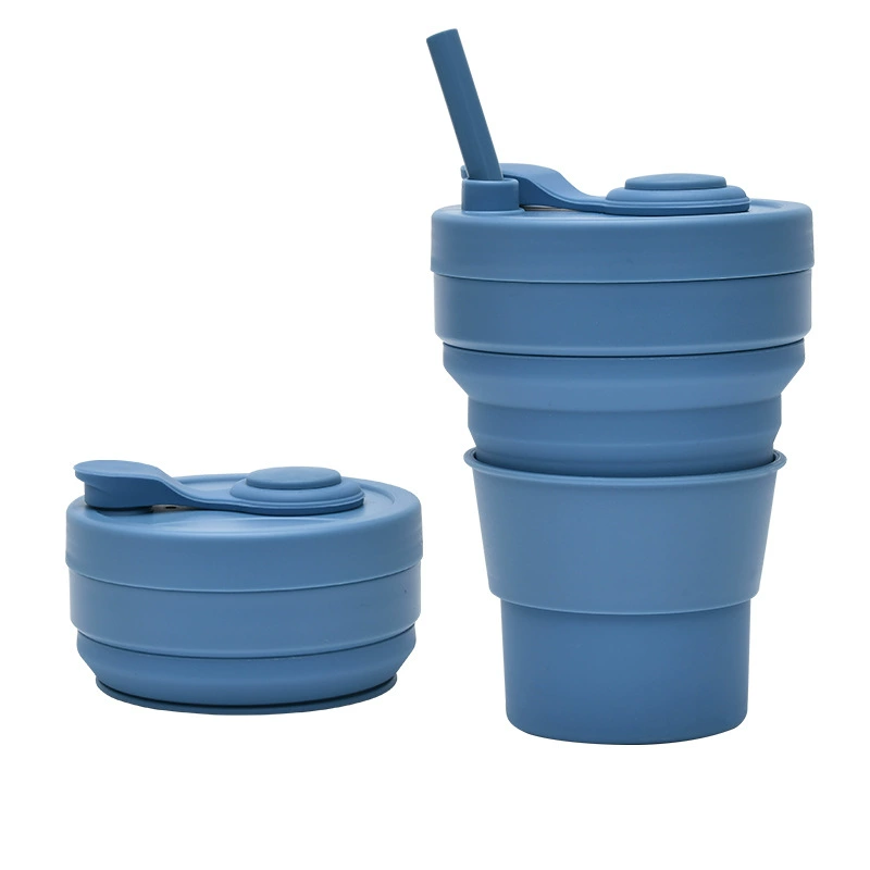Collapsible Silicone Cup for Outdoor Hiking and Camping with Straw - Model: 886768068678 - 图片 9