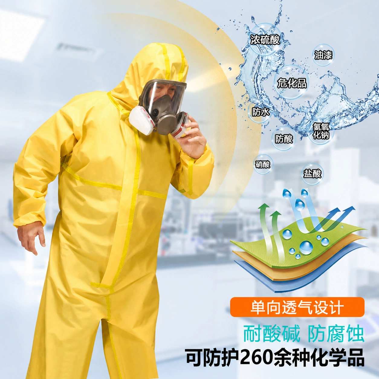 Chemical Laboratory Anti-Corrosion Spray Painting Workwear - Model: 1081010521947 - 图片 3