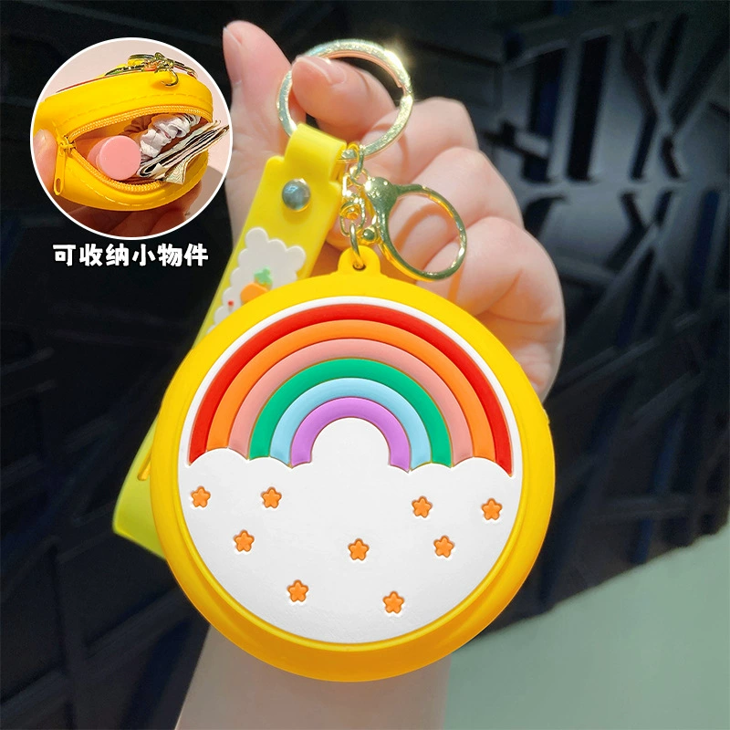 Rainbow Silicone Coin Purse for Keys Earphones with Cartoon Print - Model: 952146130642 - 图片 8