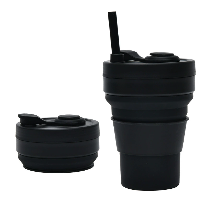 Collapsible Silicone Cup for Outdoor Hiking and Camping with Straw - Model: 886768068678 - 图片 6